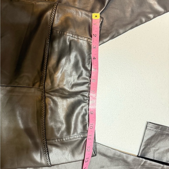 7 for all mankind s Black High-Waisted Leather Leggings - Picture 6 of 7